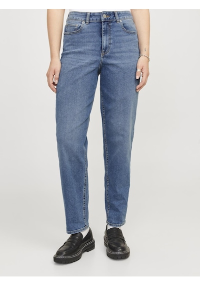 Jack & Jones Kadın Mom Fit Jean - Lisbon - 12259230 Medium Blue Denim Çok Renkli