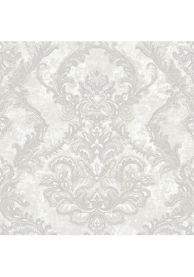 Adawall Ancient Petal Design Wallpaper Zengin Damask Desen Rococo 1303-1/15 Gri, Krem 1.06x15.6m - 16.5m² Çok Renkli