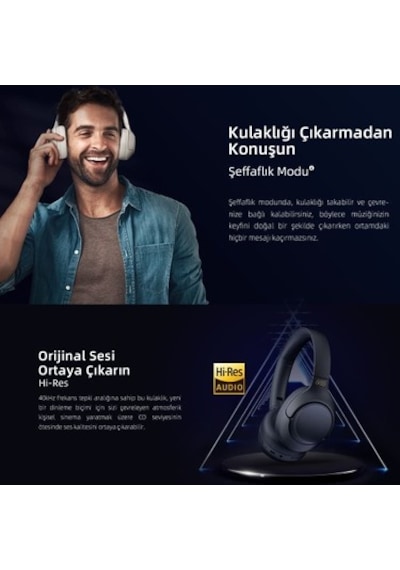 Hi-res Ses Kalitesi İle Kafaüstü Kablosuz Kulaklık