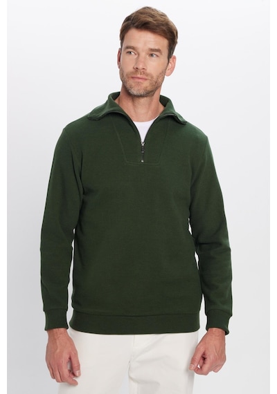 Tudors Unisex Relax Fit Rahat Kesim Fitilli Desenli Pamuklu Yarım Fermuarlı Yeşil Dik Yaka Sweatshirt-31990 Yeşil Tudors Unisex Relax Fit Rahat Kesim Fitilli Desenli Pamuklu Yarım Fermuarlı Yeşil Dik Yaka Sweatshirt-31990 Yeşil