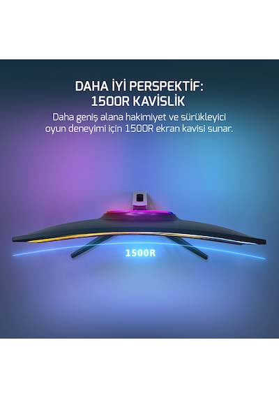 Gamepower Vivid V80 27'' 0.5 MS 300 Hz Curved RGB Full HD Gaming Monitör