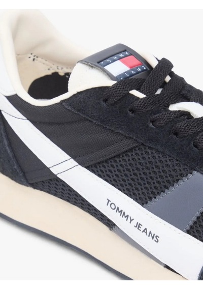 Tommy Hilfiger Em0em01715 Retro Runner Archive Open Mesh Erkek Günlük Ayakkabı Siyah