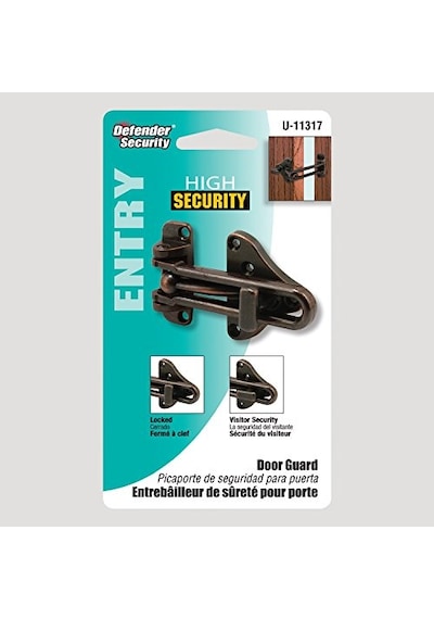Defender Güvenlik U 11317 Swing Bar Kapı Koruyucu, Yüksek Güvenlikli Aux Kilidi, Klasik Bronz Kaplama, Tekli Paket