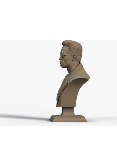 Terminatör Büst 3d Yazıcı Baskı, Pla Malzeme, 20 Cm Ten Rengi & Beyaz