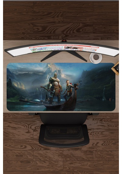 God Of War Kaymaz Dikişli Kauçuk Oyuncu Mousepad V3 - 90x40 Xxl Gaming Mouse Pad Fare Altlığı