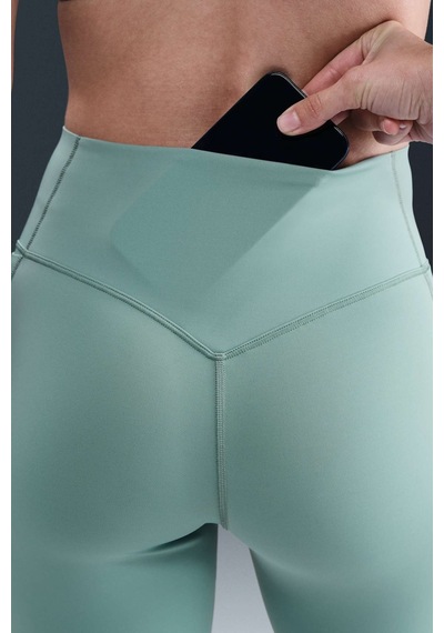 Nike Dri Fit Universa Hr 7/8 Tight Light Green Yüksel Bel Sıkılaştırıcı Kadın Antreman Taytı Açık Yeşil