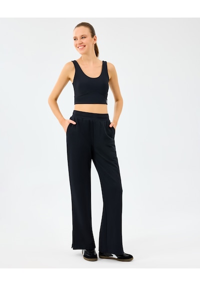 Skechers W Essential Wide Leg Regular Fit Sweatpant Kadın Siyah Eşofman Altı S2610010-3817 Siyah