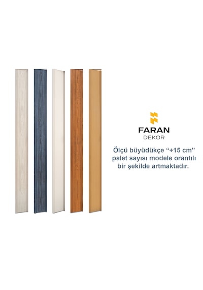 Faran Dekorasyon 170 x 215 Antrasit Renk Camsız Çift Açılım Pvc Akordiyon Katlanır Kapı - FRNAKMODEL-147