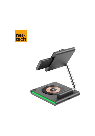 Nt-wch04 3in 1 15w Kablosuz Wireless Şarj - Gri