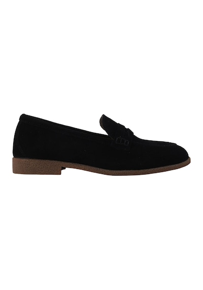 Hobby Süet Hakiki Deri Penny Loafer Kadın Babet Mb262150s Sıyah