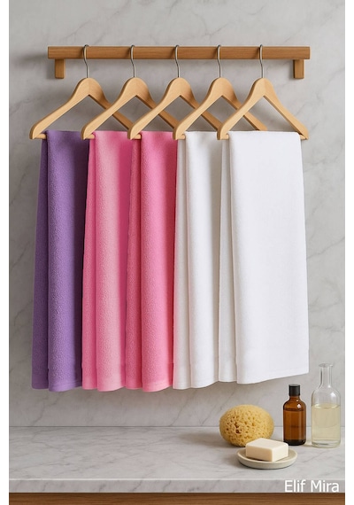 6 Lı Softtouch El Yüz Banyo Havlusu Seti %100 Pamuklu 50x90 Cm Beyaz