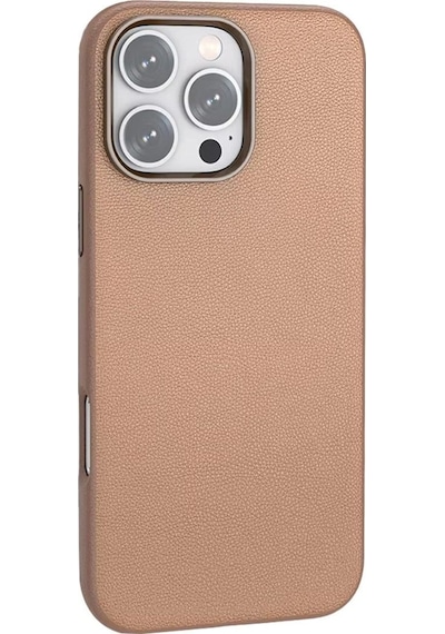 Joko Apple iPhone Uyumlu 16 Pro Wonder Deri Magsafe Kapak - Bronz