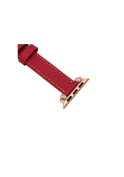 Bouletta Apple Uyumlu  Watch Deri Kordon 42-44-45 MM Ferro Kırmızı