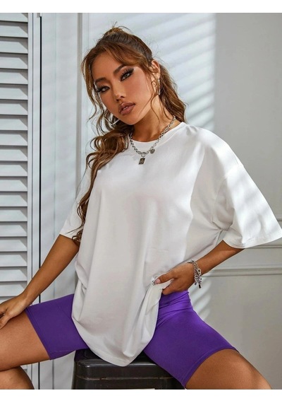 Startmore Kadın Beyaz Love Never Fails Baskılı Oversize Tişört Beyaz