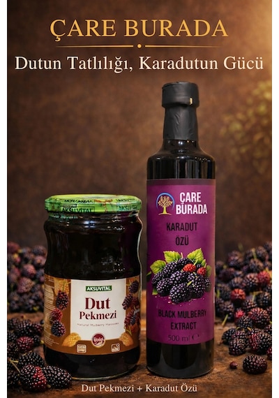 Çareburada Vital Dut Pekmezi 800 G + Çareburada Karadut Özü 500 Ml