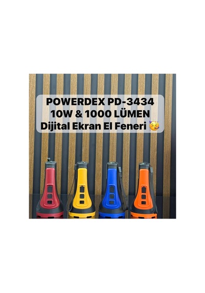 Powerdex 10w Ledli Kambur El Feneri Typ-c Şarjlı 2 Kademe + Flaşör