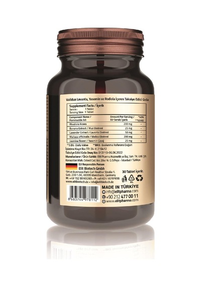 Lavander + Banana + Melissa + Rhodiola + Jasmin 30 Tablets