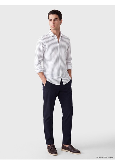 Lcw Busıness Lacivert Slim Fit Çizgili Erkek Gömlek