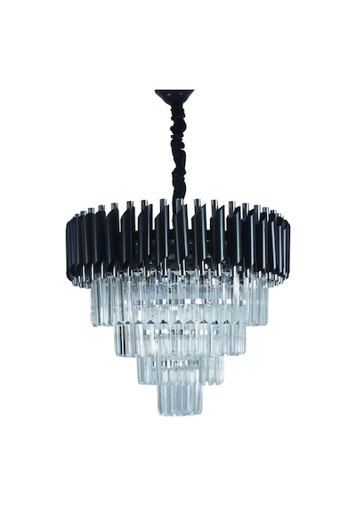 Zamira 50 Cm Lik Kristal Taşlı Lüks Avize - Yatak Odası - Salon - Mutfak - Hol Gümüş