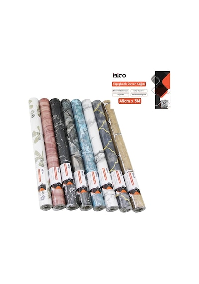 İbico İ13-072 Mix Desenli Kendinden Yapışkanlı Folyo Duvar Kağıdı 5m X 45cm Diğer