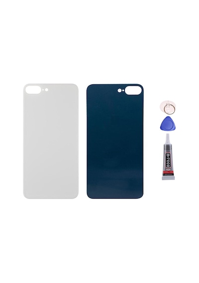 Apple Uyumlu iPhone 8 Plus Beyaz Arka Kapak Batarya Kapağı Pil Kapağı Yapışkan Ve Sökme Aparatıyla Beraber Full Set Beyaz