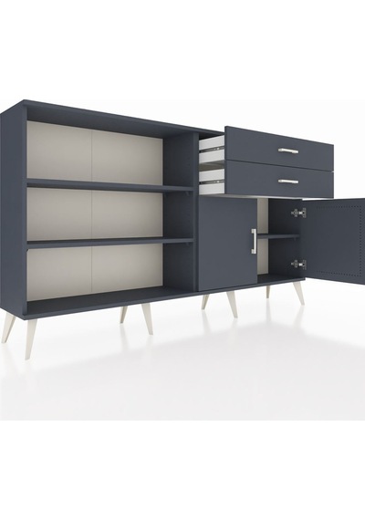 Arges Konsol 3 Raflı 2 Çekmeceli 2 Kapaklı 176x30x99 Antrasit-ant Antrasit-antrasit Arges Konsol 3 Raflı 2 Çekmeceli 2 Kapaklı 176x30x99 Antrasit-ant Antrasit-antrasit