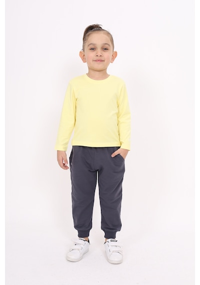 Toontoy Kids Toontoy Unisex Çocuk Tişört Açık Sarı