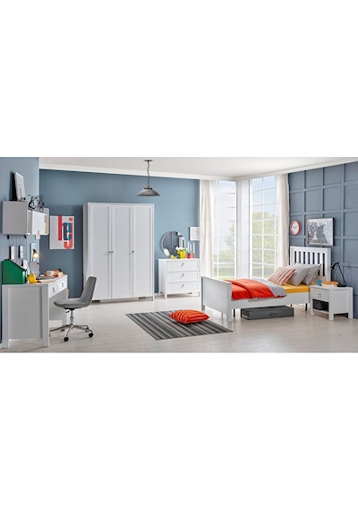 Loren 3 Kapılı Dolap, Bebek ve Genç Odası Dolap Beyaz