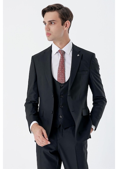 İmza Siyah Mono Yaka Çift Yırtmaç Yelekli 6 Drop Slim Fit Dar Kesim Basic Takım Elbise 1001245186 Siyah İmza Siyah Mono Yaka Çift Yırtmaç Yelekli 6 Drop Slim Fit Dar Kesim Basic Takım Elbise 1001245186 Siyah