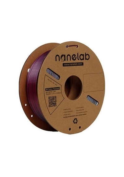 Nanelab Çift Renkli Silk Pla Filament - Siyah-gül Kırmızısı - 1.75mm - 1kg