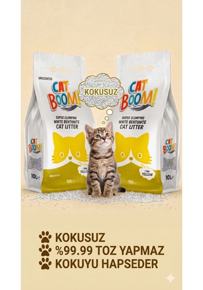Cat Boom Kokusuz Bentonit Kedi Kumu 10 Lt X 2 Adet