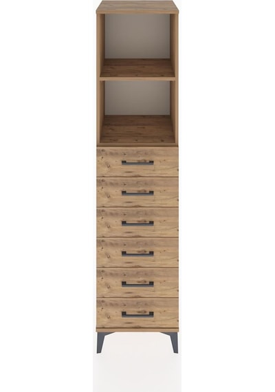 Hyperion Dolap 2 Raflı 6 Çekmeceli 44x44x182 Çam-çam Çam