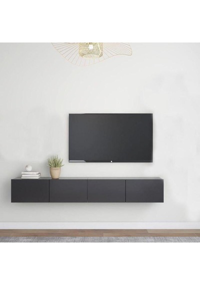 Tv Ünitesi Tv Sehpası Alt Modül Antrasit 240 Cm Mdf JOY TV ÜNİTES