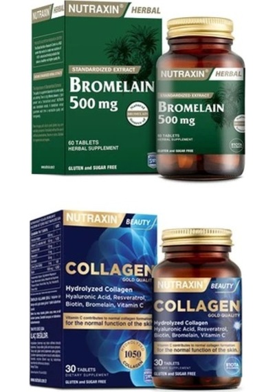 Nutraxin Vitals Bromelaın 60 Tablet + Nutraxin Hidrolize Içeren 30 Tablet