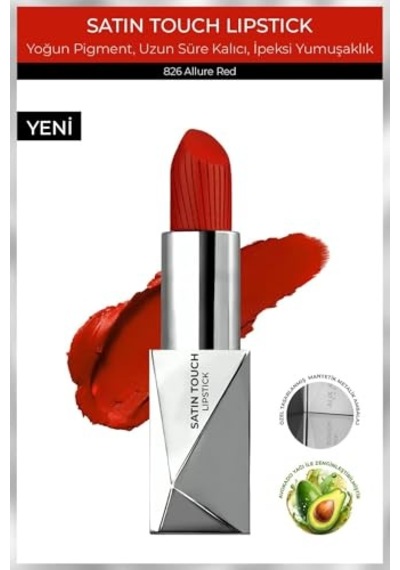 Uzun Süre Kalıcı Nemlendirici Pürüzsüz Etkili Yarı Mat Ruj Satin Touch Lipstick 826 Allure Red Diğer Uzun Süre Kalıcı Nemlendirici Pürüzsüz Etkili Yarı Mat Ruj Satin Touch Lipstick 826 Allure Red Diğer
