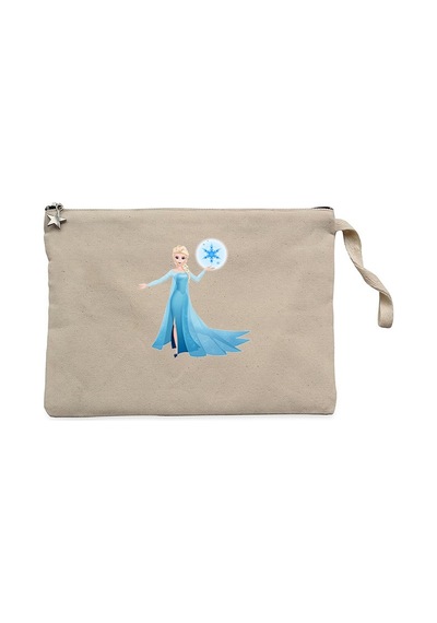 Karlar Ülkesi Elsa Siluet Krem Clutch Astarlı Cüzdan / El Çantası Krem