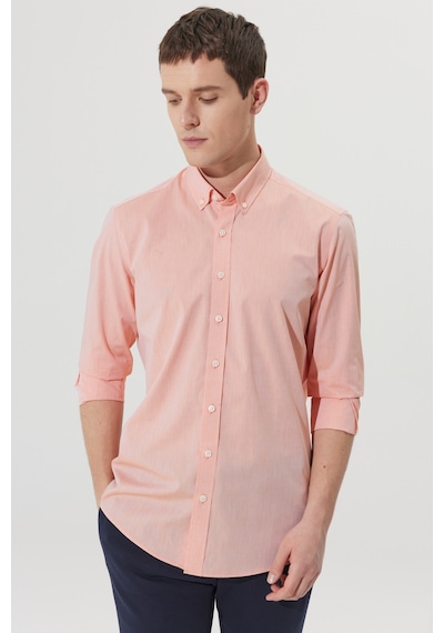 Ac&Co / Altınyıldız Classics Erkek Turuncu Slim Fit Dar Kesim %100 Pamuk Düğmeli Yaka Desenli Gömlek Turuncu Ac&Co / Altınyıldız Classics Erkek Turuncu Slim Fit Dar Kesim %100 Pamuk Düğmeli Yaka Desenli Gömlek Turuncu