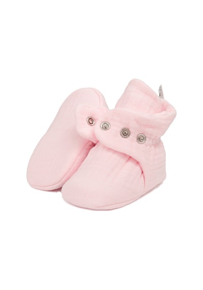 Organik Pamuk Müslin Bebek Patiği, Yenidoğan Pandufu,pembe