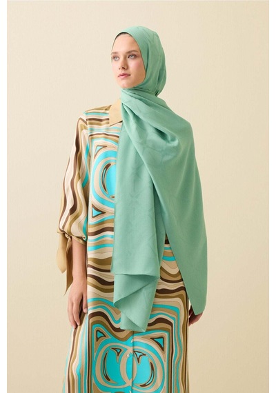 Imannoor İman I Baklava Mint Yeşili Ramy Jakar Şal 70x190 Yeşil