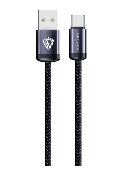 Lenyes Lc537 Usb-a To Micro Hızlı Şarj Özellikli Örgülü Data Ve Şarj Kablosu 10w 1m Siyah