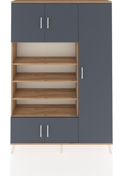 Arges Dolap 11 Raflı 5 Kapaklı 132x30x195 Çam-antrasit/çam Çam Arges Dolap 11 Raflı 5 Kapaklı 132x30x195 Çam-antrasit/çam Çam