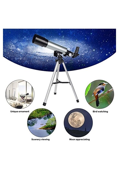 50x360 Mini Astronomik Teleskop - Alüminyum Gövde & Tripodlu - Mini Teleskop