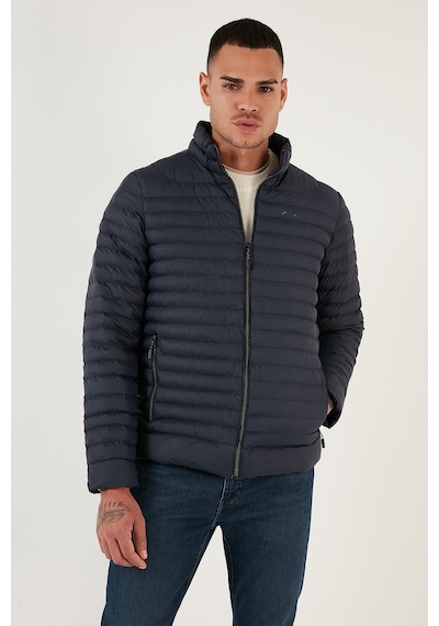 Buratti Su Itici Slim Fit Cepli Dik Yaka Şişme Erkek Mont 649010 Lacivert
