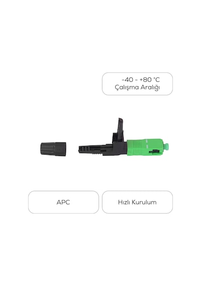 Alfafonet Sc/apc Fiber Optik Fast Connector 1 Paket - 10 Adet