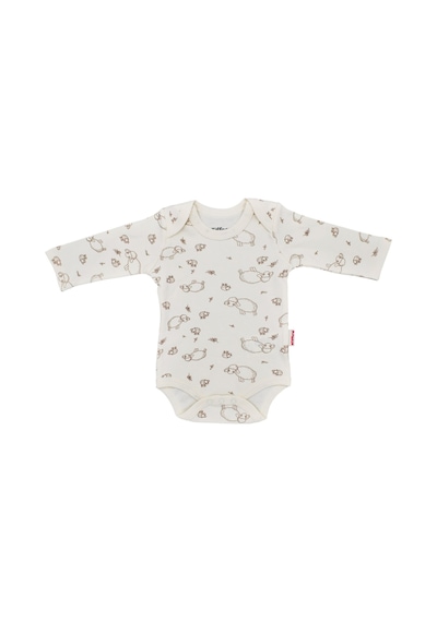 Tiffany Baby & Kids Tiffany Baby Lamb Organik Theme Uzun Kollu Bebek Body 20011 Ekru