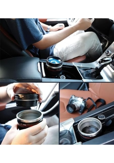 Senon Objektif Kupa Lens Kupa Kahve Ve Çay İçin Termos Kupa Fotoğraf Tutkunları İçin Dekoratif Hediyelik 350 Ml Cam Kapak Açık Beyaz