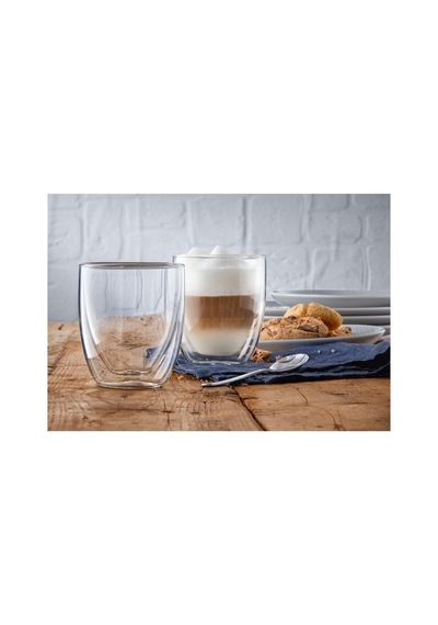 Kult 2'li Çift Cidarlı Cappuccino Bardağı Seti, 250 Ml, Isıya Dayanıklı Termal Cam, Çay Ve Kahve Bardağı, Yüzen Efektli Tasarım çok renkli