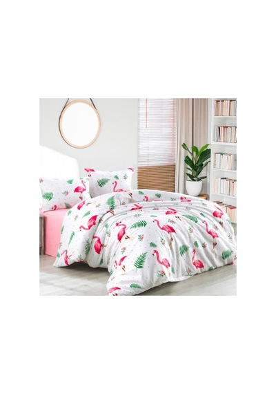 Battal Yataklar İçin Çarşafı Lastikli Pamuklu Nevresim Takımı Pembe 200x220 Cm, Nevresim Battal Çok Renkli