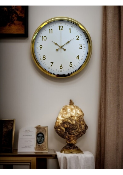 40 Cm Gold Lüks Duvar Saati Gold