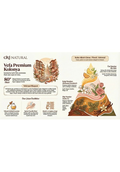 Oxi Natural Premium 80 Kolonya 150ml Pet Şişe Kutulu - Vefa